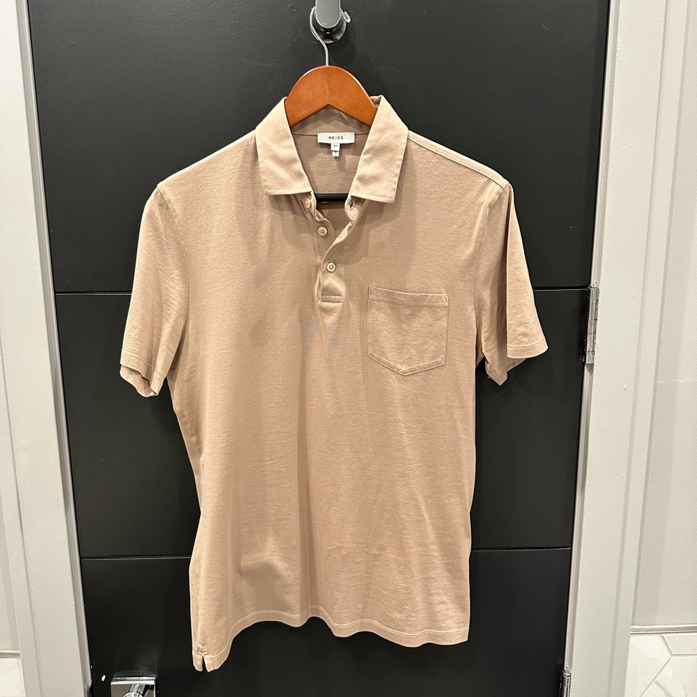 Reiss Men's Tan Polo Shirt - size M.